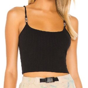 NWOT The Range NYC Black Buckle Ribbed Crop Tank (Size M)